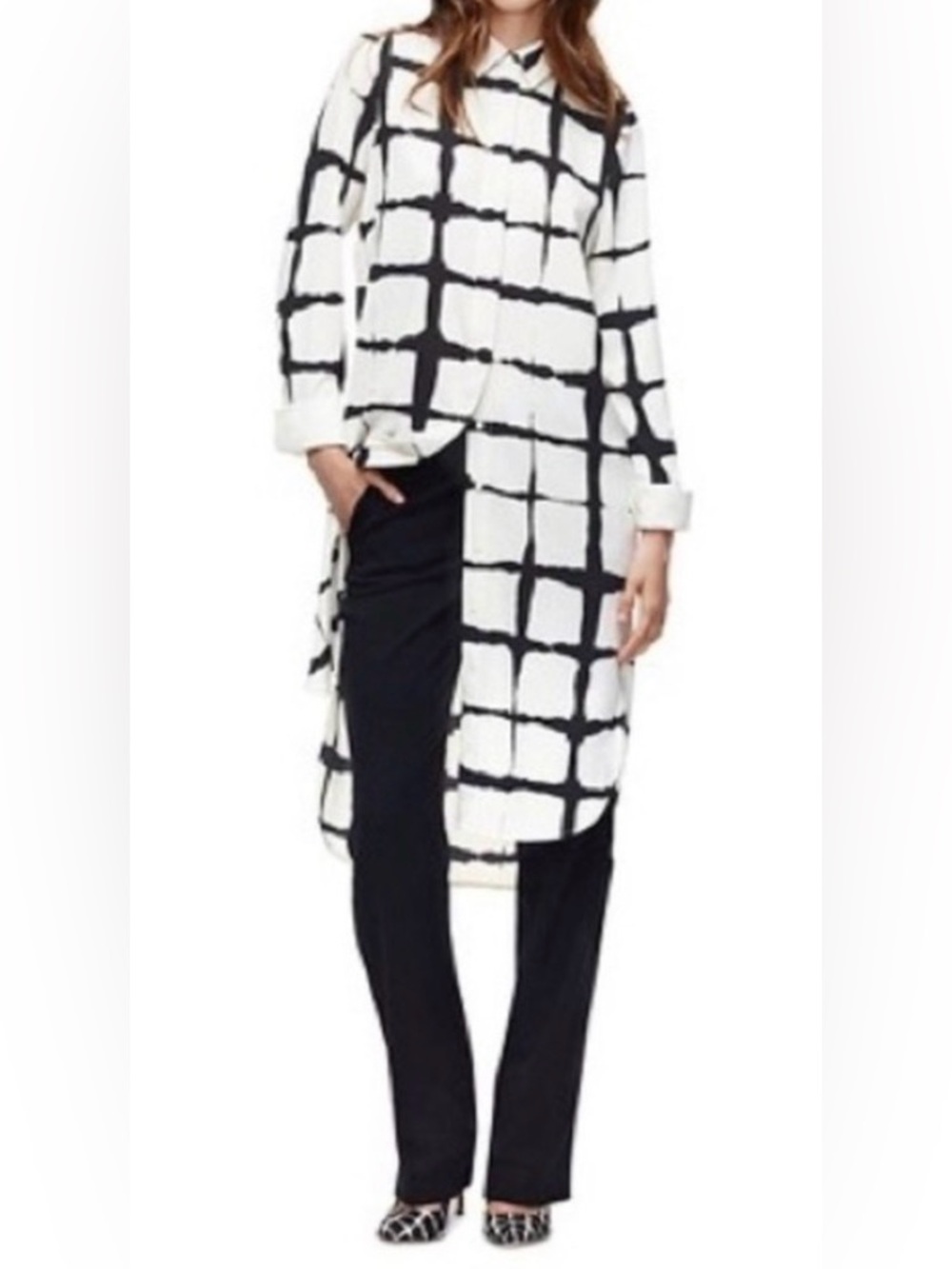 Adam Lippes For Target Black and White Abstract Print Shirtdress
